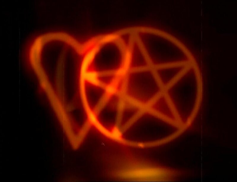 glowing red symbols