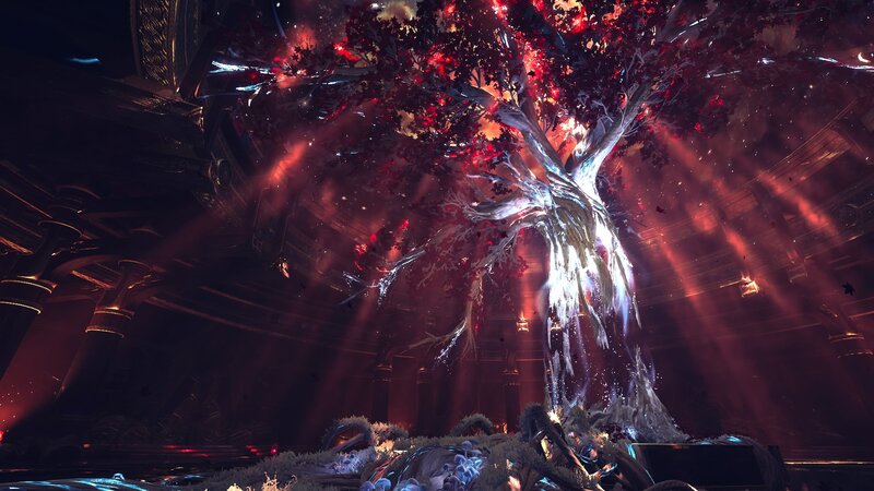 Glowing Red Tree — Dramatic