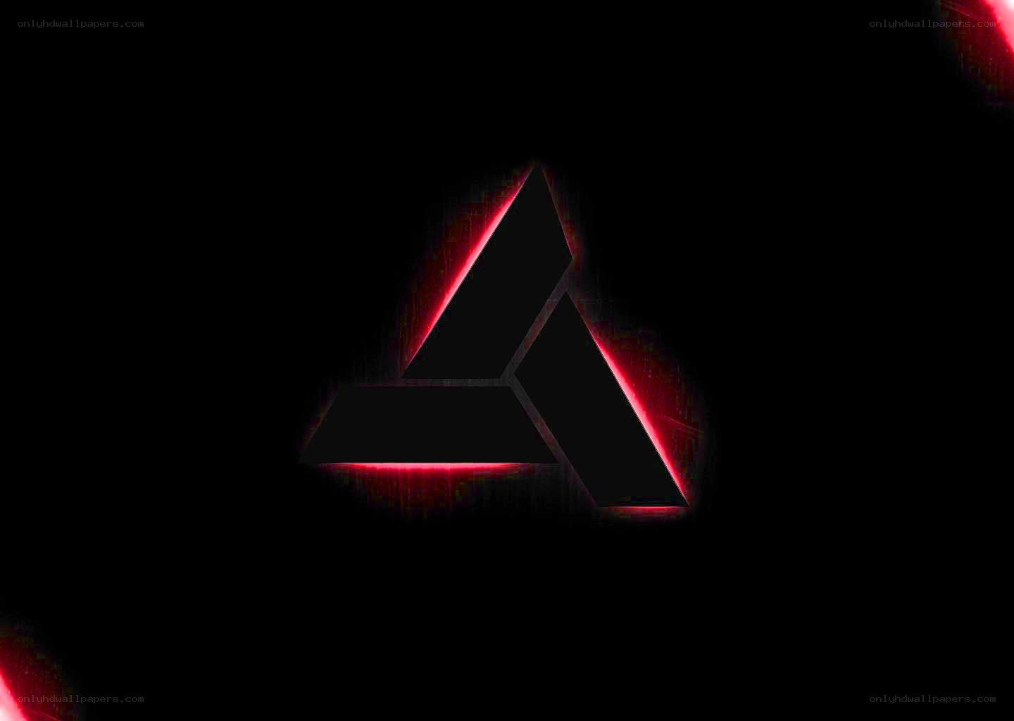 glowing red triangle logo