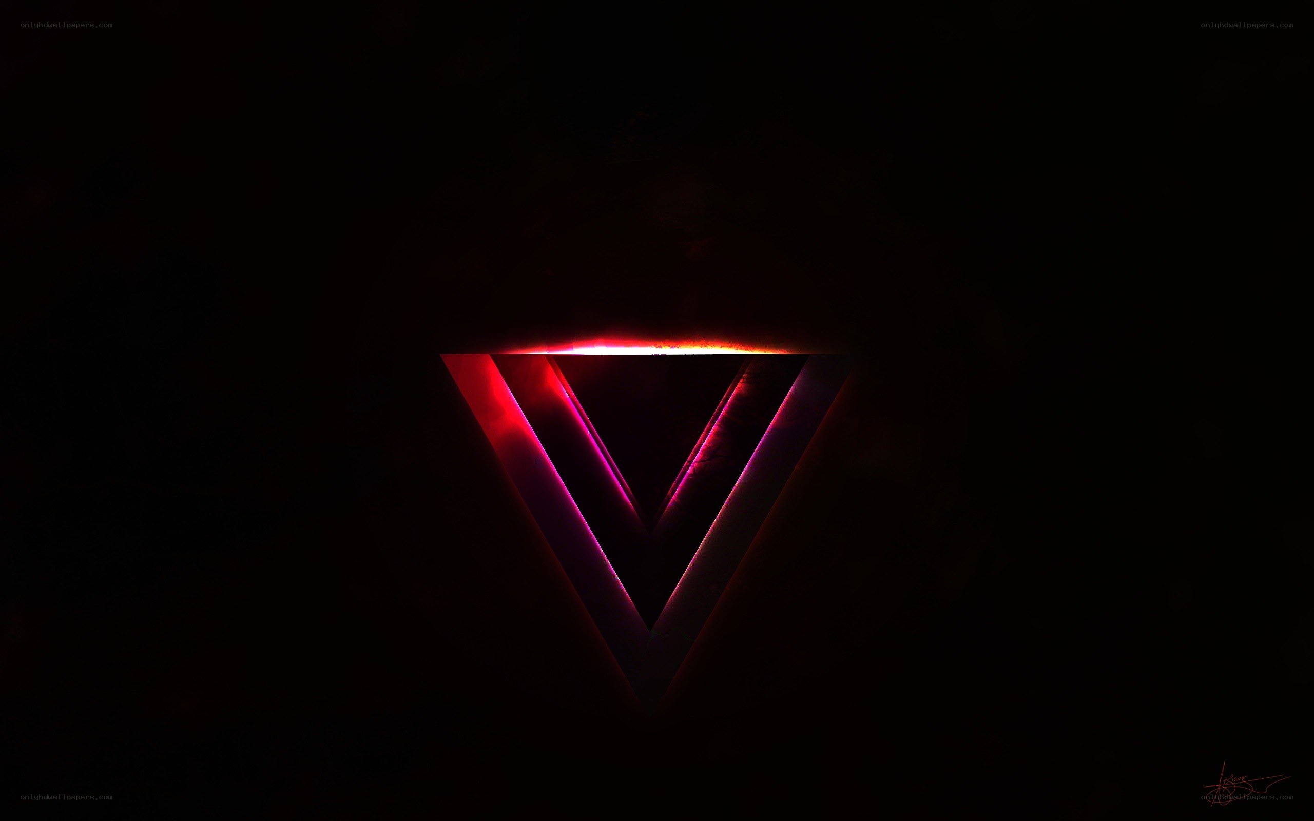 glowing red triangle symbol