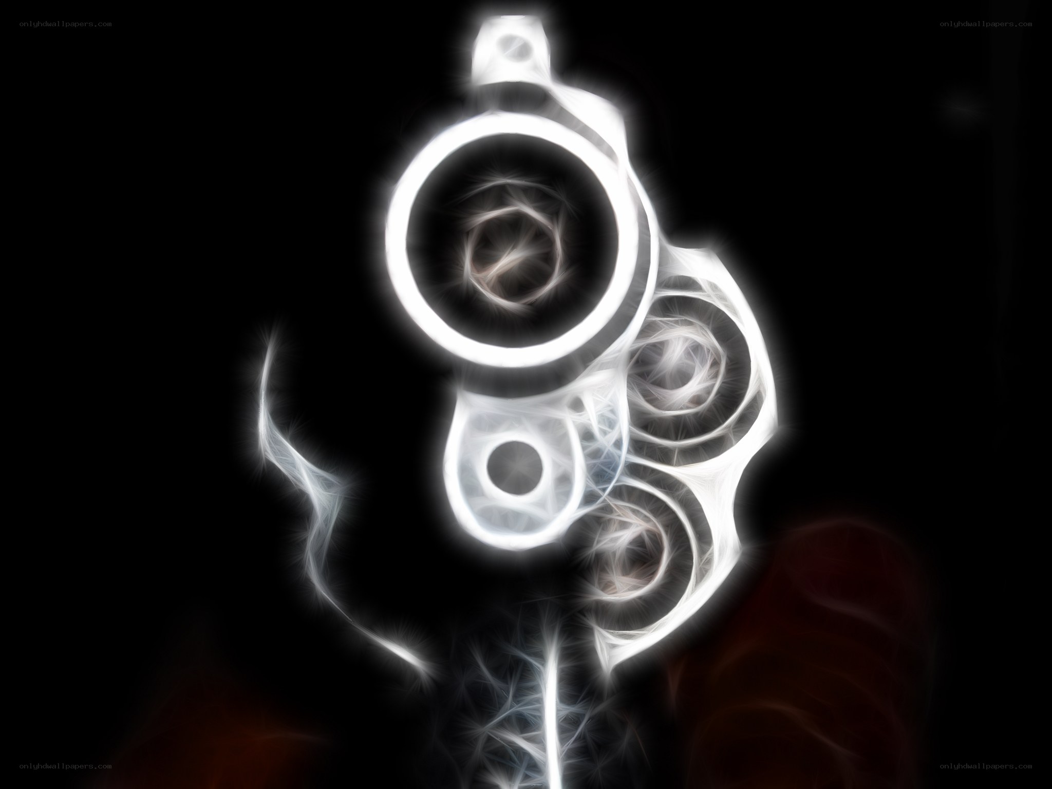 glowing revolver illustration