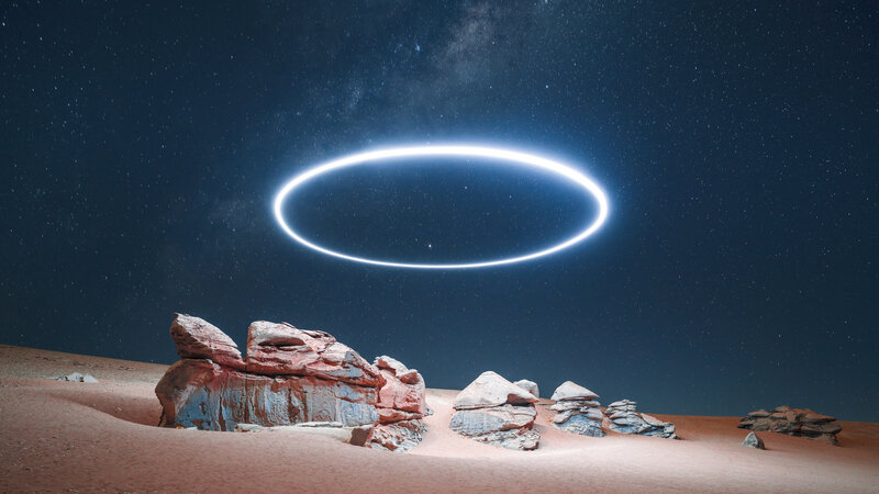 Glowing Ring in Desert
