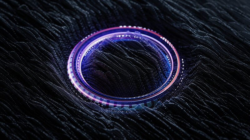 Glowing Ring on Dark Surface