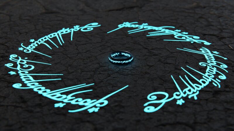 Glowing Ring on Stone — Black, Dark