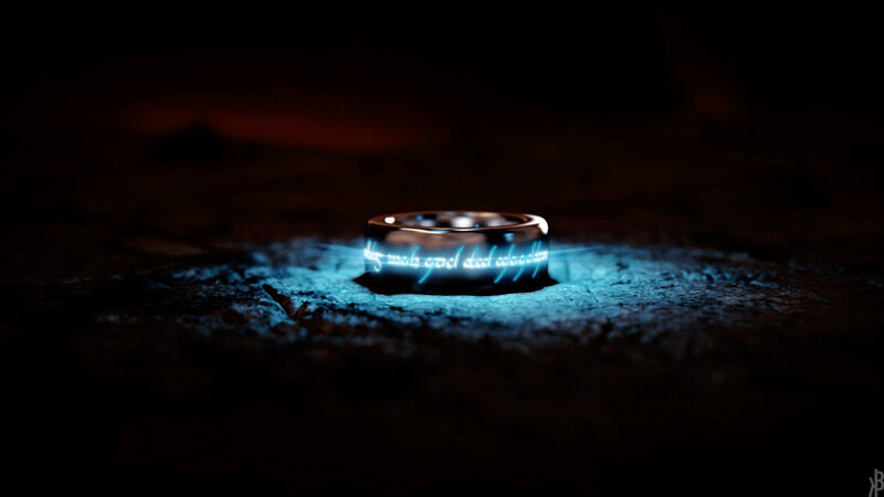 Glowing Ring on Stone — Black