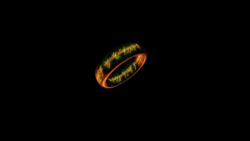 Glowing Ring with Inscriptions — Black