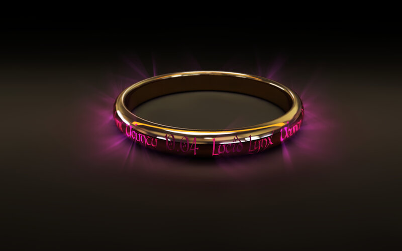 glowing ring with inscriptions