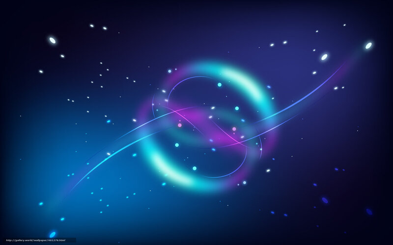 Glowing Rings in Space — Blue, Cosmic