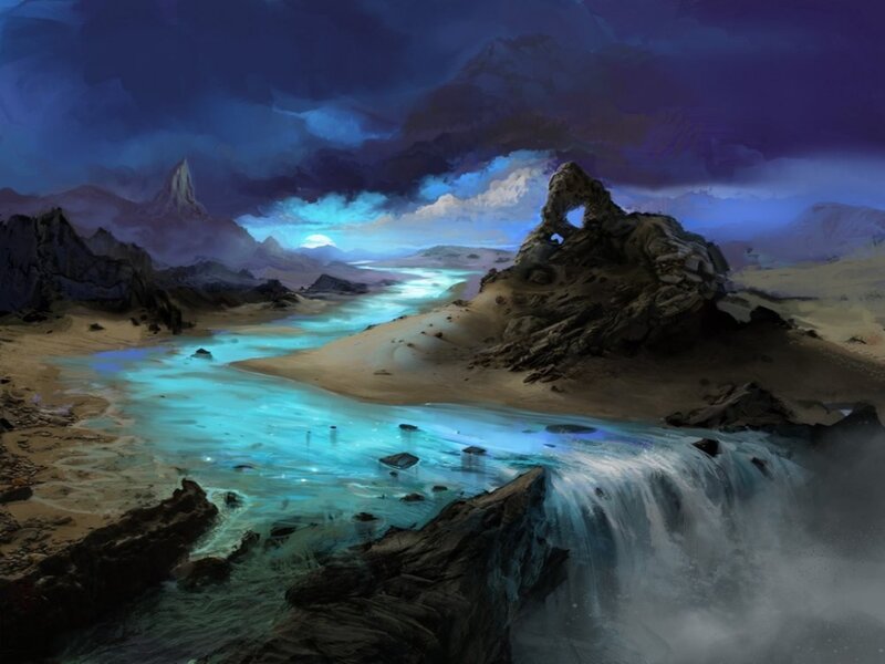Glowing River Landscape