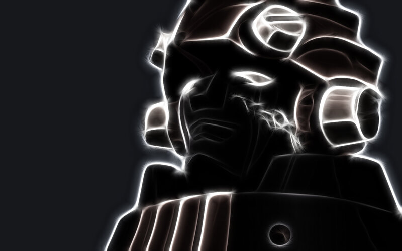 glowing robot head