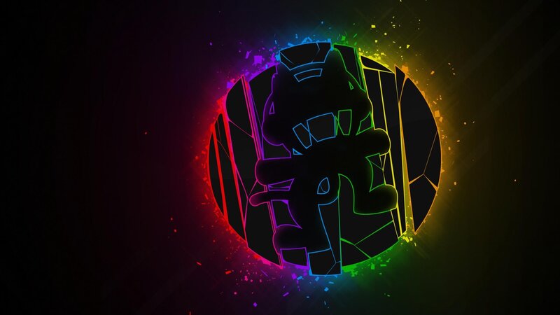 Glowing Robot Silhouette
