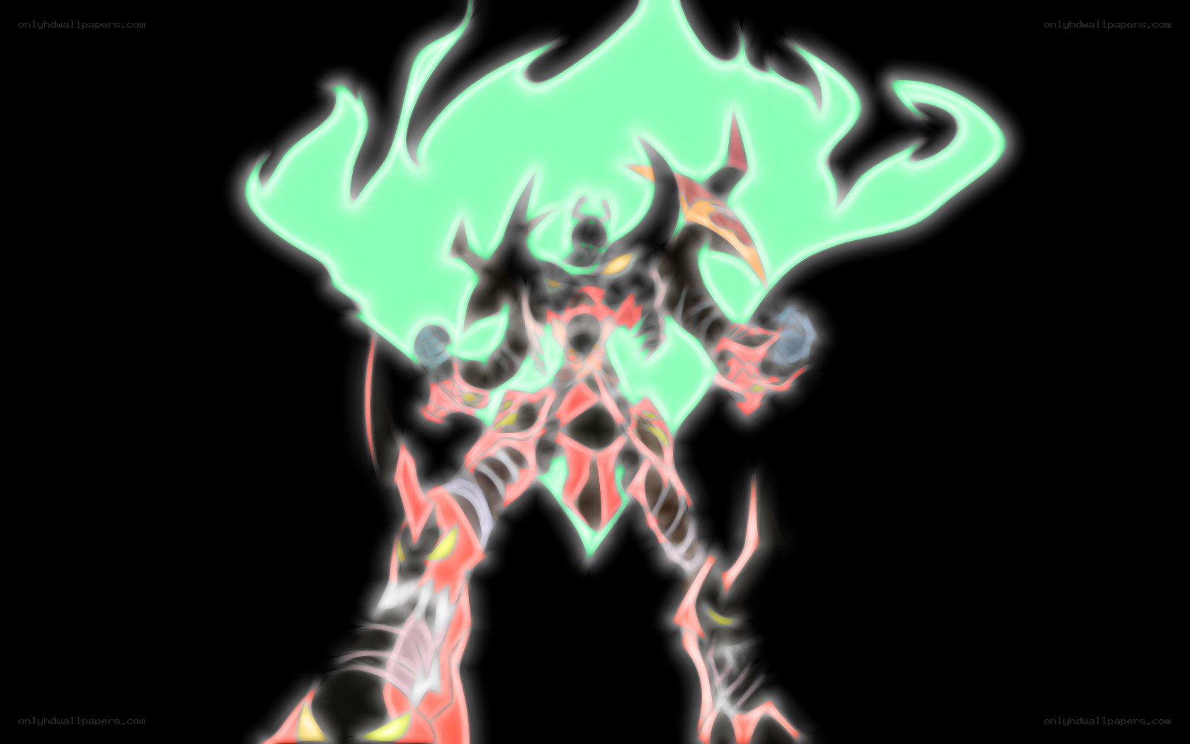 glowing robot warrior