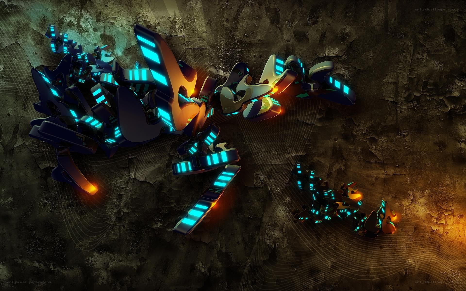 glowing robotic creatures