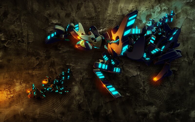 Glowing Robotic Creatures — Black