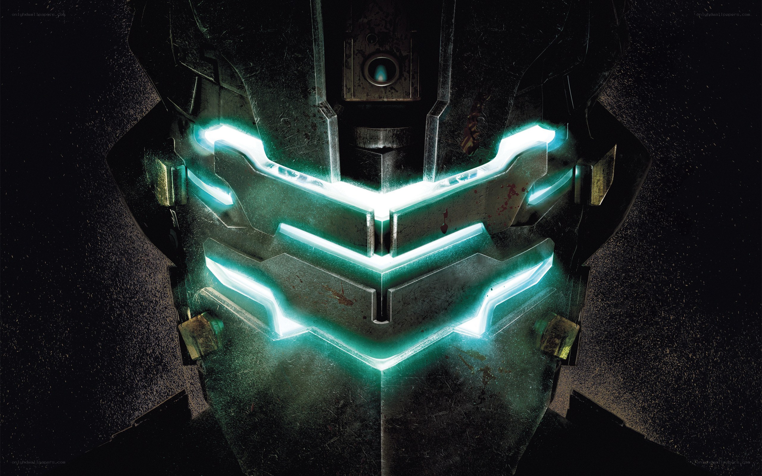 glowing robotic helmet