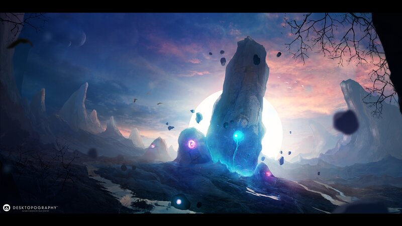 Glowing Rock Formations