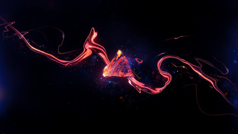 Glowing Rock in Space — Black, Dramatic, Night