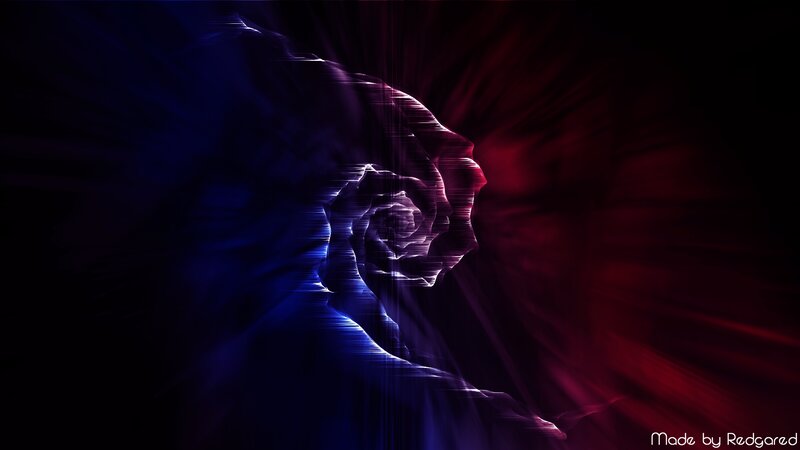 Glowing Rose Flower — Blue, Dramatic