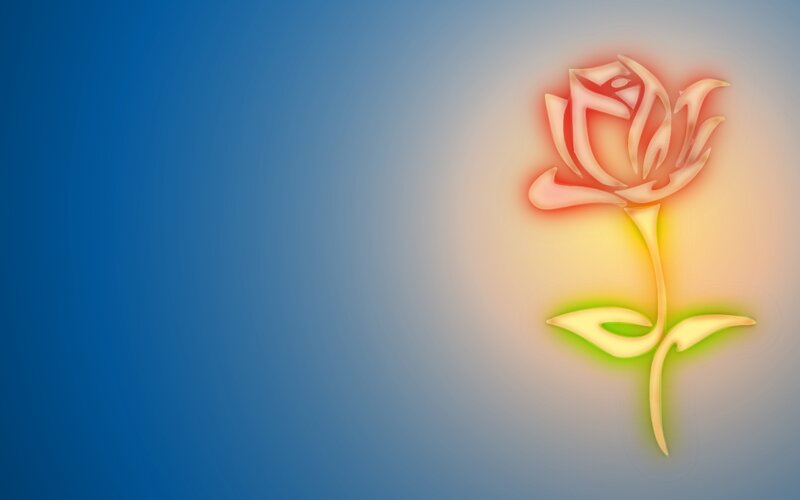 Glowing Rose Flower — Blue