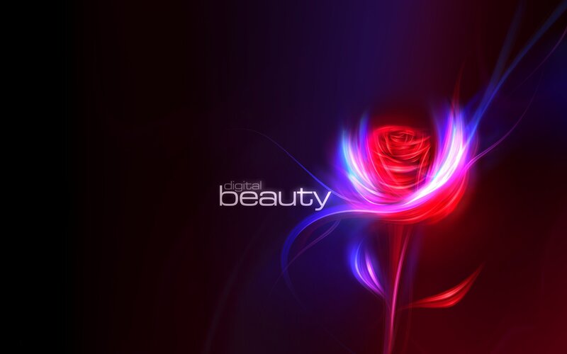Glowing Rose Flower — Red