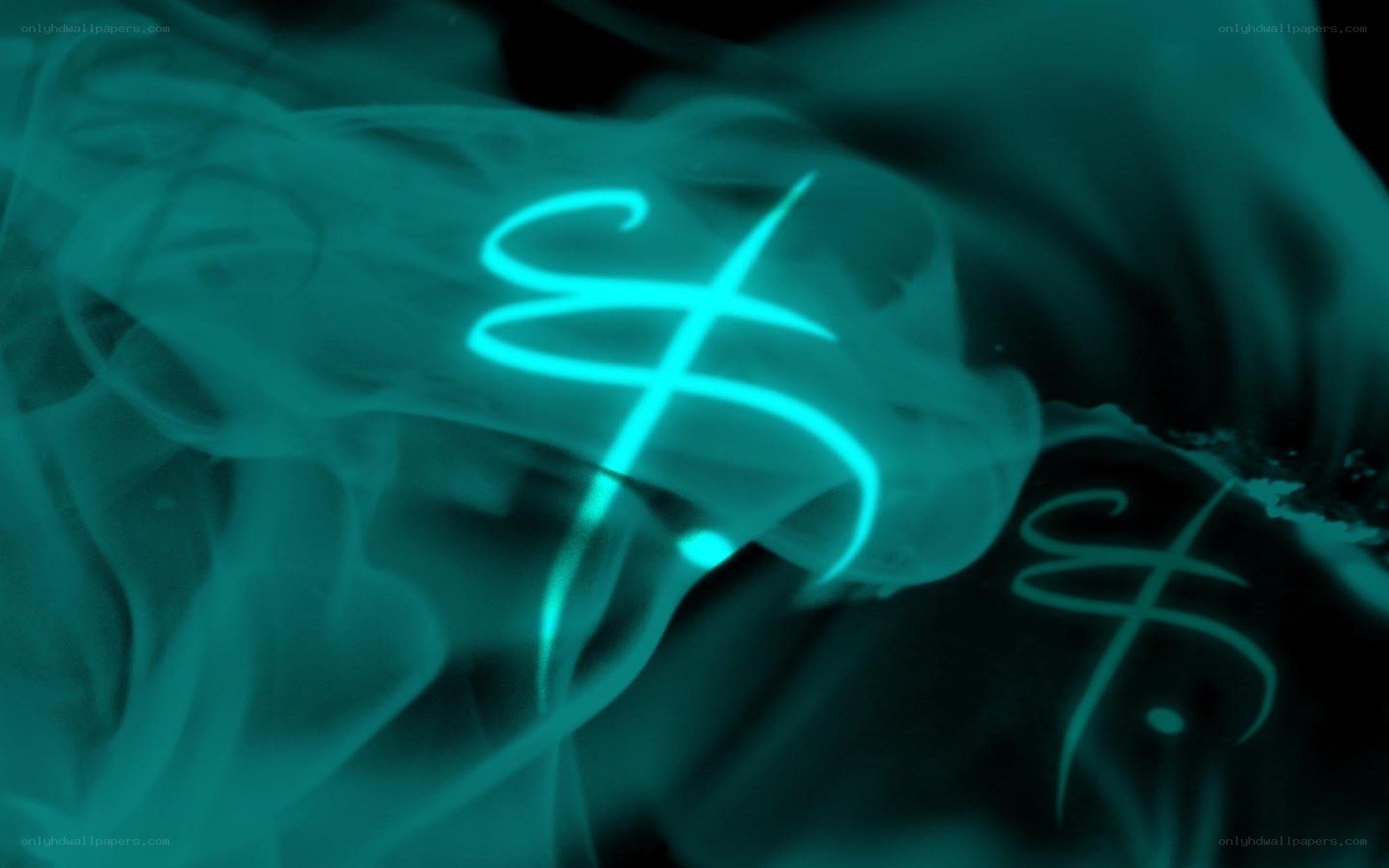 glowing runes in smoke