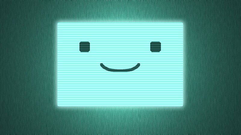 Glowing Screen with Smiley Face