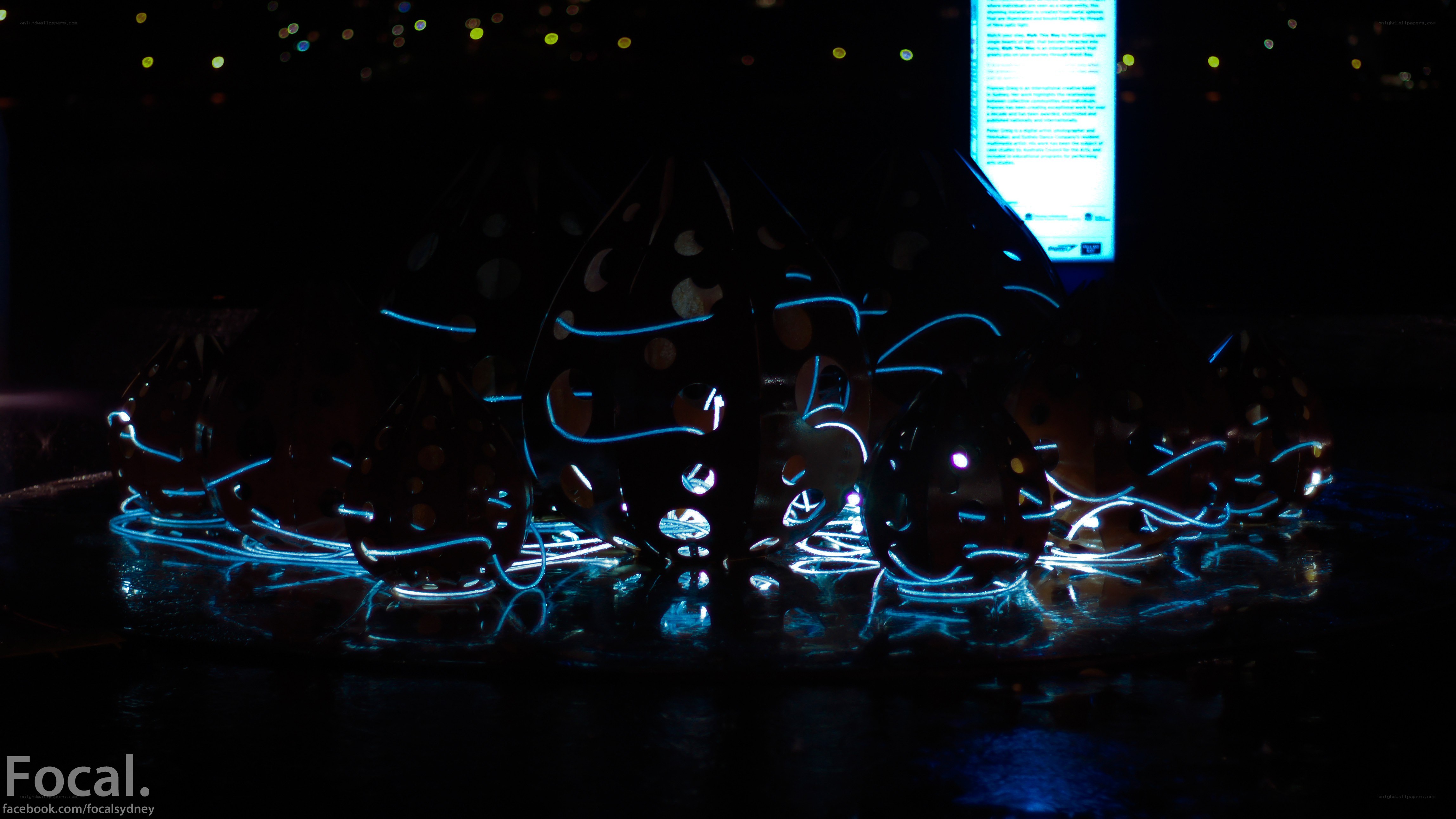 glowing sculpture at night