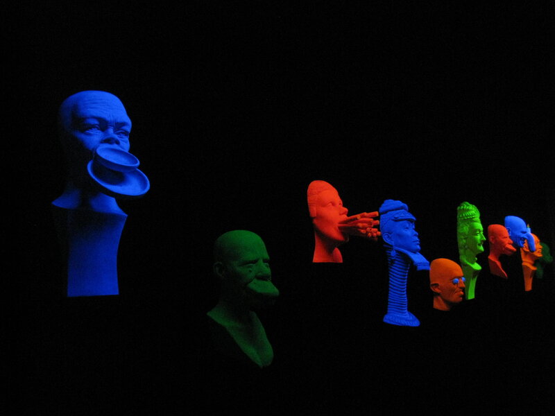 Glowing Sculptures of Heads