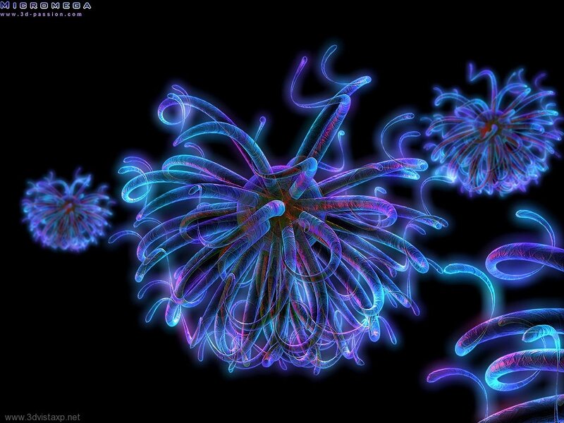 Glowing Sea Anemones — Blue, Dramatic