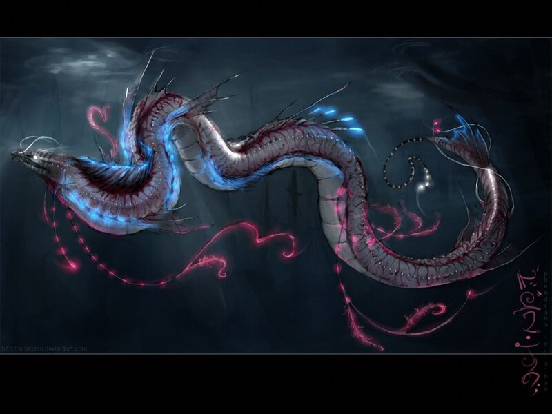 Glowing Sea Serpent — Blue