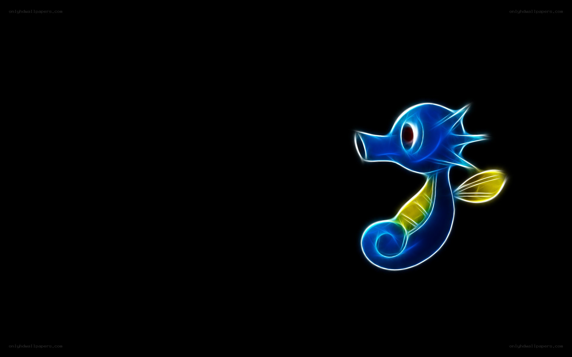 Glowing seahorse character