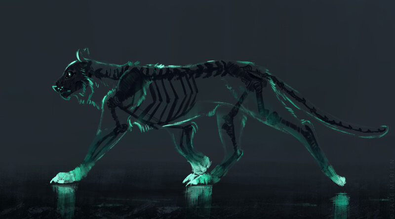 Glowing Skeleton Cat
