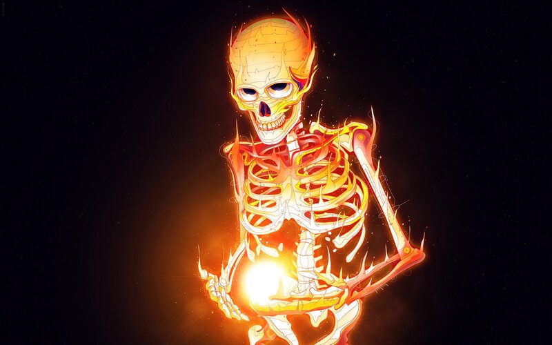 Glowing Skeleton Figure