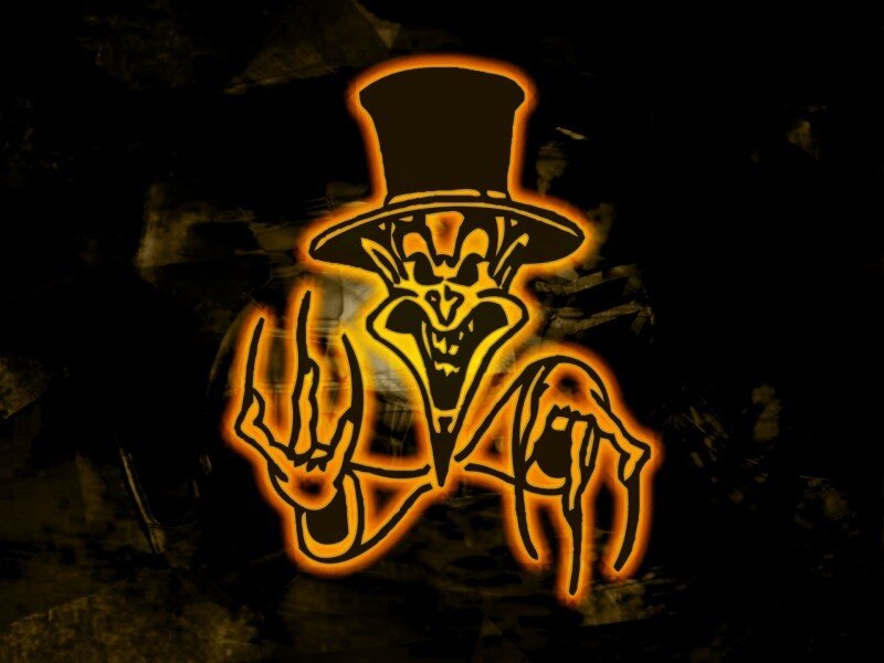 glowing skeleton in top hat