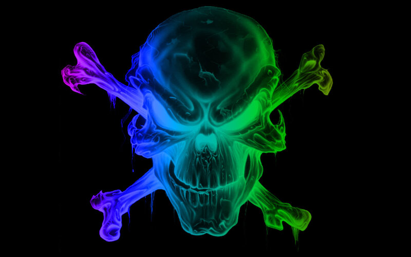 Glowing Skull and Bones