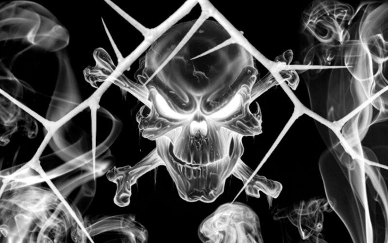 Glowing Skull and Crossbones — Black