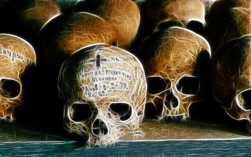 glowing skull art