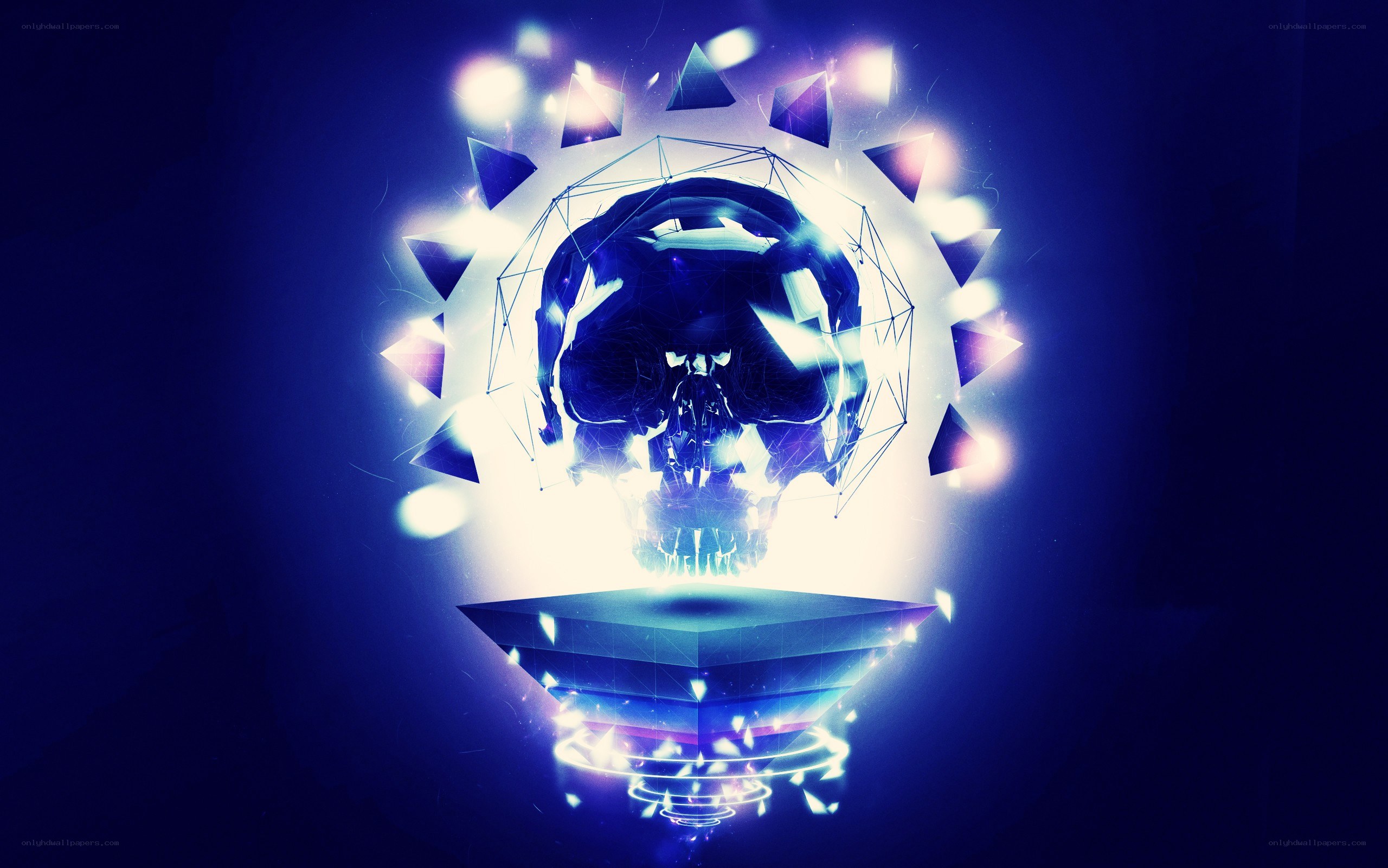 glowing skull digital art