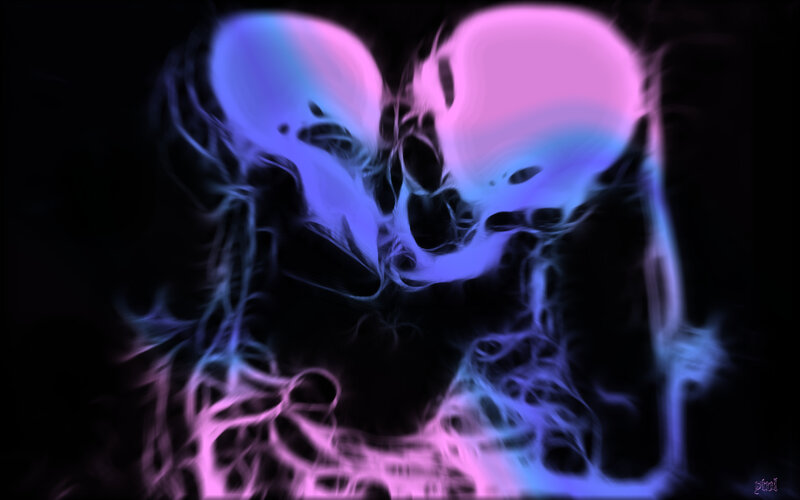 glowing skull hearts