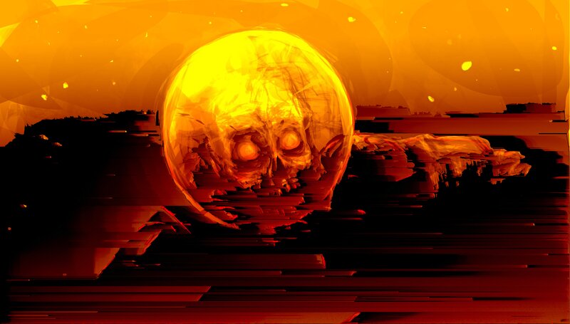 Glowing Skull in Void