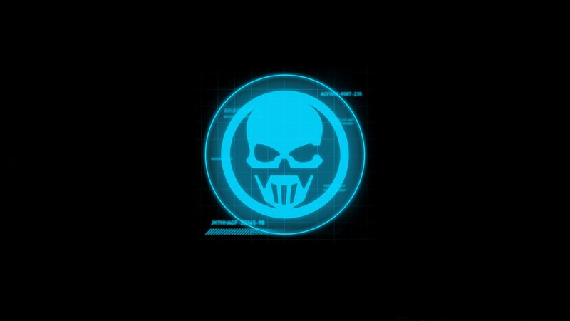 Glowing Skull Logo — Blue
