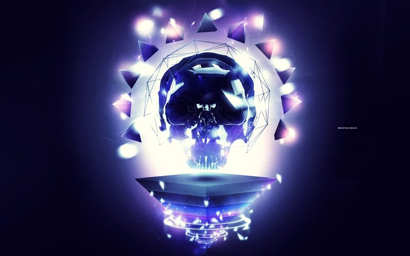 Glowing Skull on Pedestal