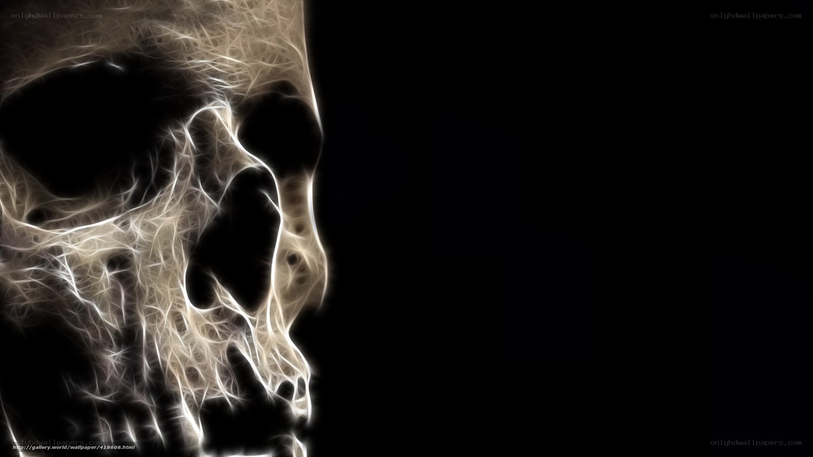 glowing skull outline