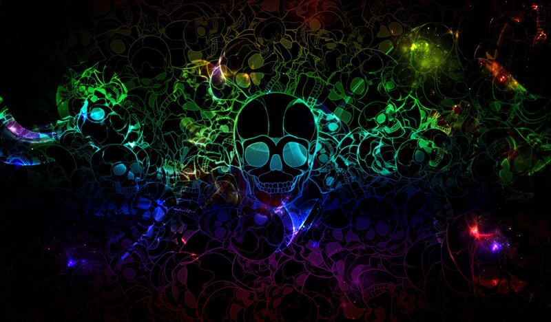 Glowing Skull Pattern — Black, Dark