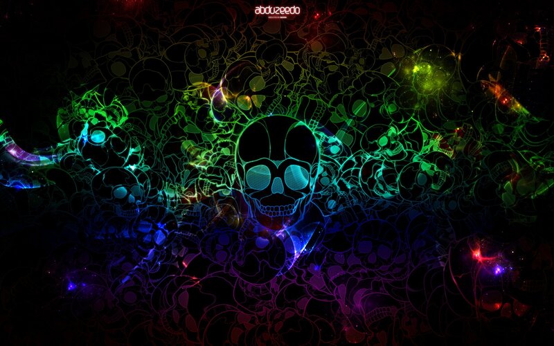 Glowing Skull Pattern — Green