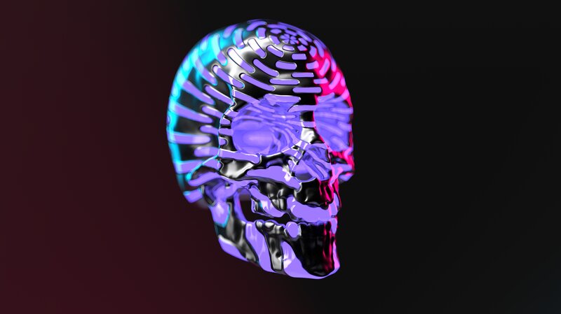 Glowing Skull Sculpture