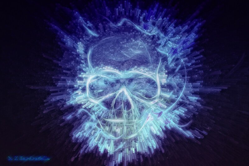 Glowing Skull Structure