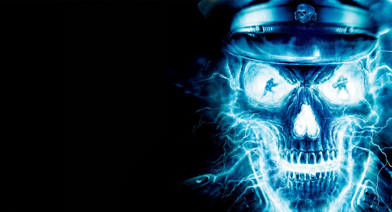 glowing skull with lightning