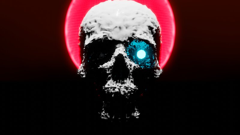 Glowing Skull with Red Halo