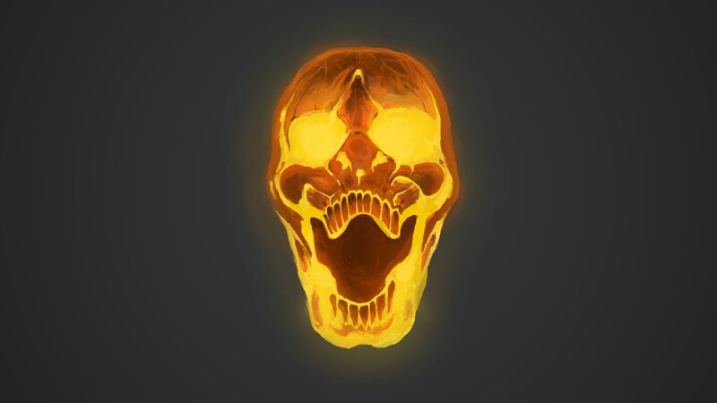 Glowing Skull — Yellow, Dramatic